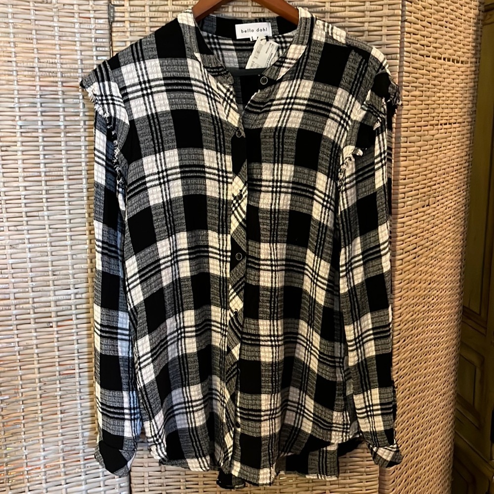 Bella Dahl - long sleeve Size L Black & Cream NWT NWB